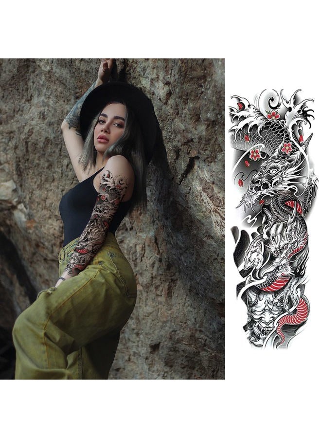 ChurlChurl Temporary Tattoos Sleeves, 12 Sheets (L19“xW7”) Full arm temporary tattoos, Sleeve Tattoos for Men and Women Adult Kids - Image 2